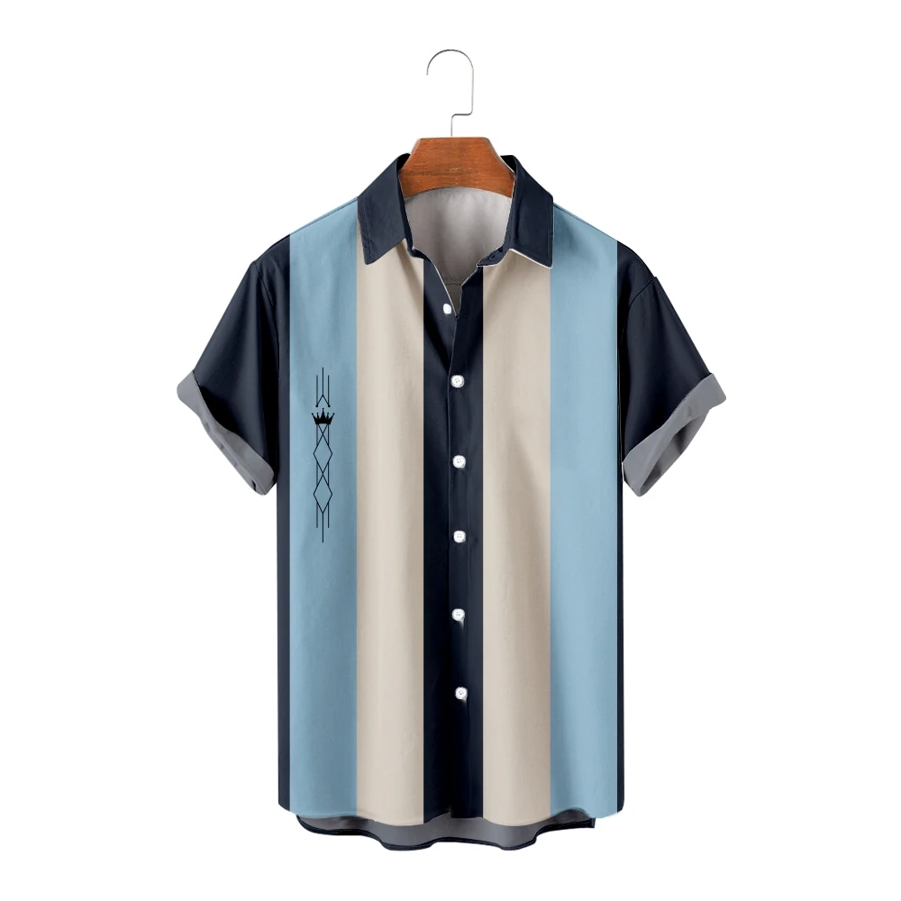 Casual Shirts for Men Splicing Stripes Print Tops Short Sleeve Summer Beach Vacation Shirt Breathable
Casual Shirts for Men Splicing Stripes Print Tops Short Sleeve Summer Beach Vacation Shirt Breathable