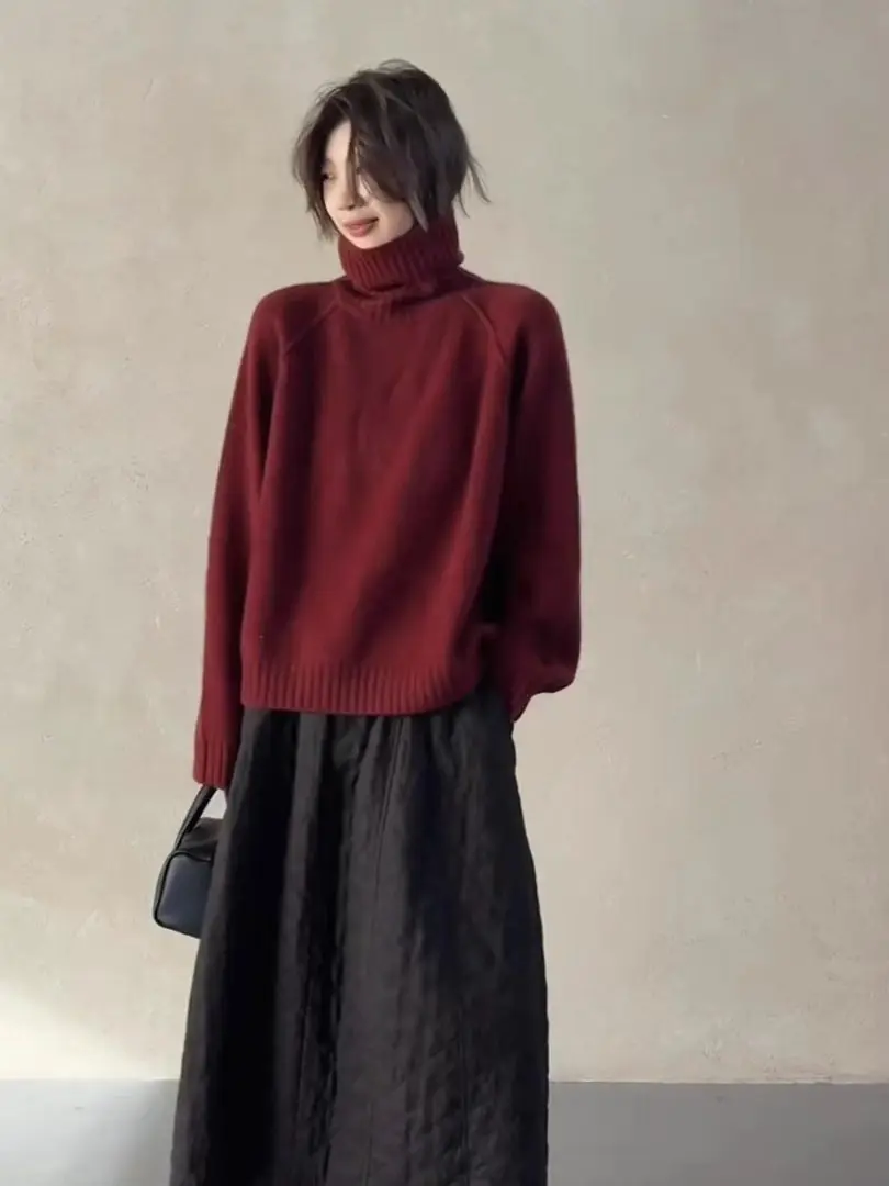 Spring Edition Loose Fit High Collar Knitted Sweater Women's Sle Versatile Lazy Faion Simple Design Long Sve Top
Spring Edition Loose Fit High Collar Knitted Sweater Women's Sle Versatile Lazy Faion Simple Design Long Sve Top