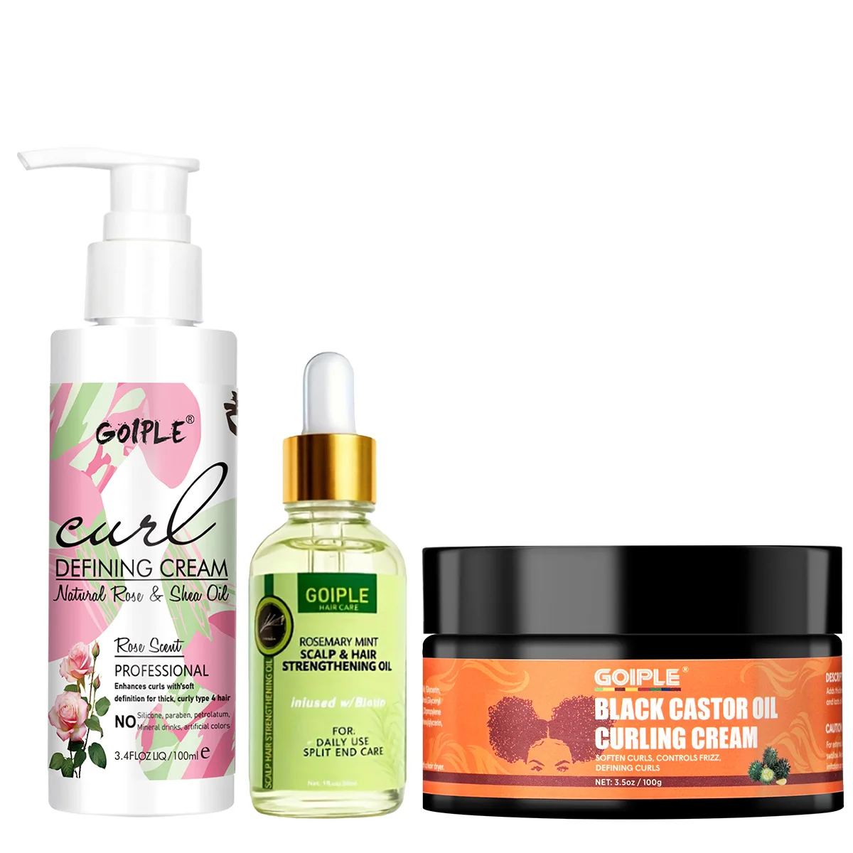 GOIPLE Natural Rose Curl Defining Cream Wavy Light Elastin Moisturizing Nourishing Hair Growth Oil & Black Castor Curling Cream
GOIPLE Natural Rose Curl Defining Cream Wavy Light Elastin Moisturizing Nourishing Hair Growth Oil & Black Castor Curling Cream