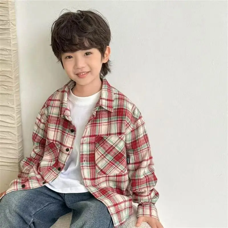 Boys' Shirt Spring and Autumn 2026 New Fashionable Children's Casual Long Sleeve Plaid Top
Boys' Shirt Spring and Autumn 2026 New Fashionable Children's Casual Long Sleeve Plaid Top