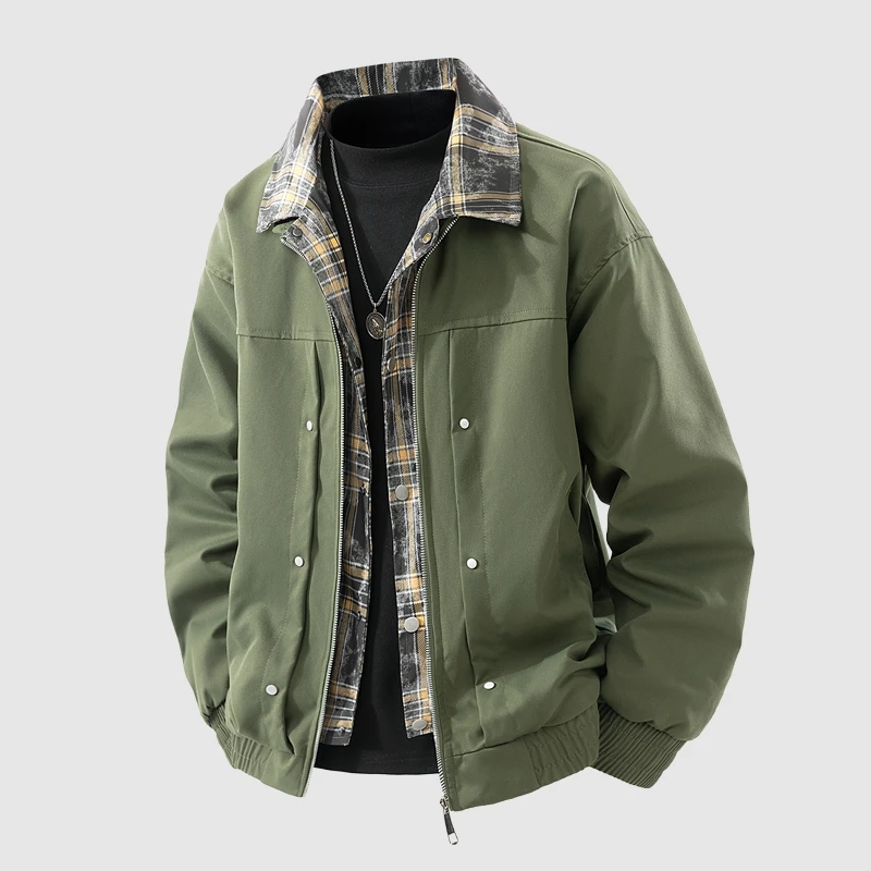 Повседневная мужская куртка в клетку с воротником, весна-осень, модный бренд, стильная, свободного кроя, молодежная, популярная верхняя одежда
Повседневная мужская куртка в клетку с воротником, весна-осень, модный бренд, стильная, свободного кроя, молодежная, популярная верхняя одежда