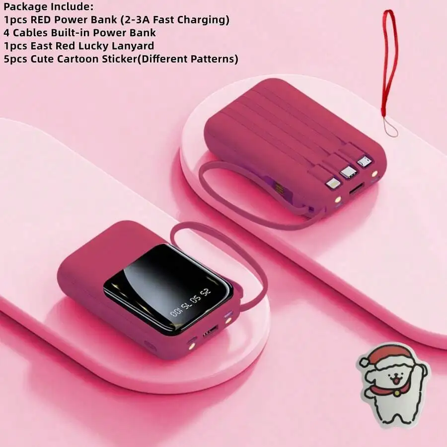 Mini 10000mAh Portable Power Bank built with 4-in-1 multifunctional cable, delivers steady 15W fast charging. Compact small size brings strong power output, easy to carry for travel and business trips to charge devices anytime.
Mini 10000mAh Portable Power Bank built with 4-in-1 multifunctional cable, delivers steady 15W fast charging. Compact small size brings strong power output, easy to carry for travel and business trips to charge devices anytime.