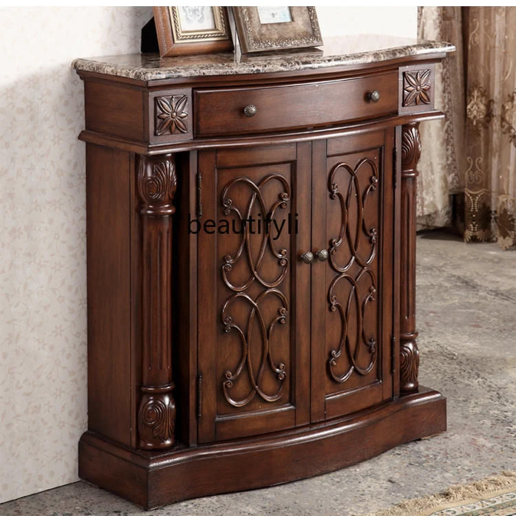 American entrance cabinet retro ultra-thin European marble countertop living room side cabinet
American entrance cabinet retro ultra-thin European marble countertop living room side cabinet