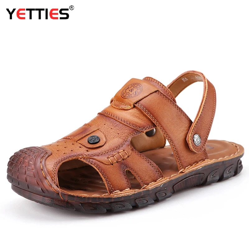 Men's Genuine Top Grain Leather Closed-Toe Sandals 2-in-1 Casual Driving Beach Shoes Durable Non-Slip Gum Sole Comfortable
Men's Genuine Top Grain Leather Closed-Toe Sandals 2-in-1 Casual Driving Beach Shoes Durable Non-Slip Gum Sole Comfortable