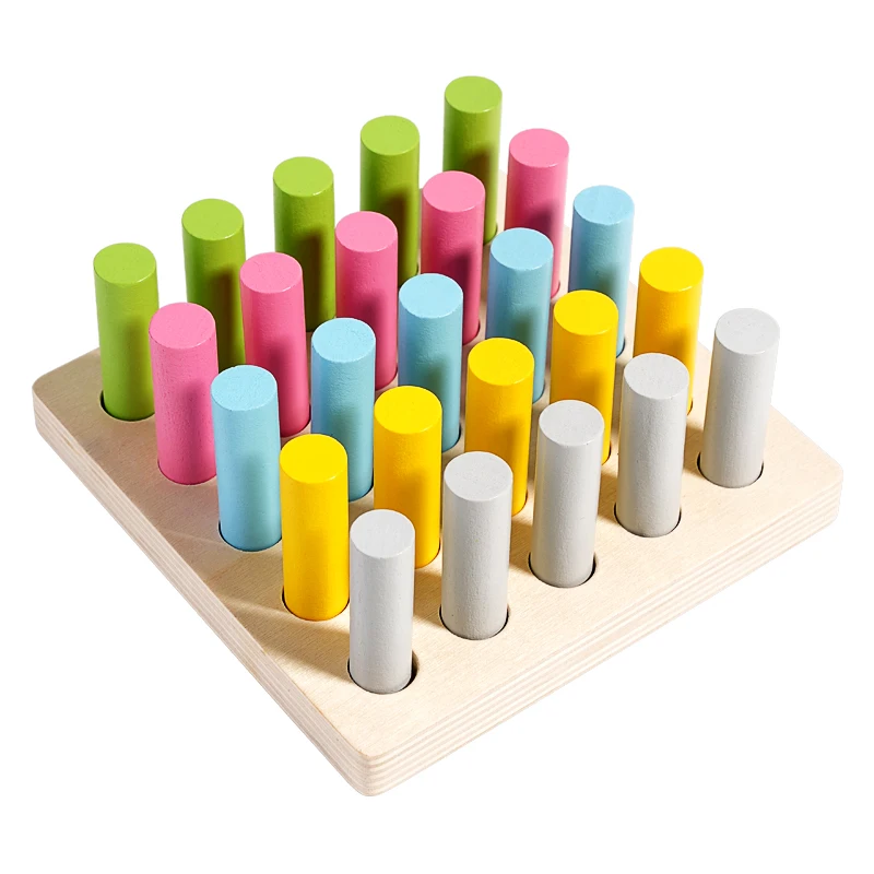 Children's Montessori Early Education Wooden Colorful Plugboard Hand-eye Coordination Training Color Cognitive Educational Toys
Children's Montessori Early Education Wooden Colorful Plugboard Hand-eye Coordination Training Color Cognitive Educational Toys