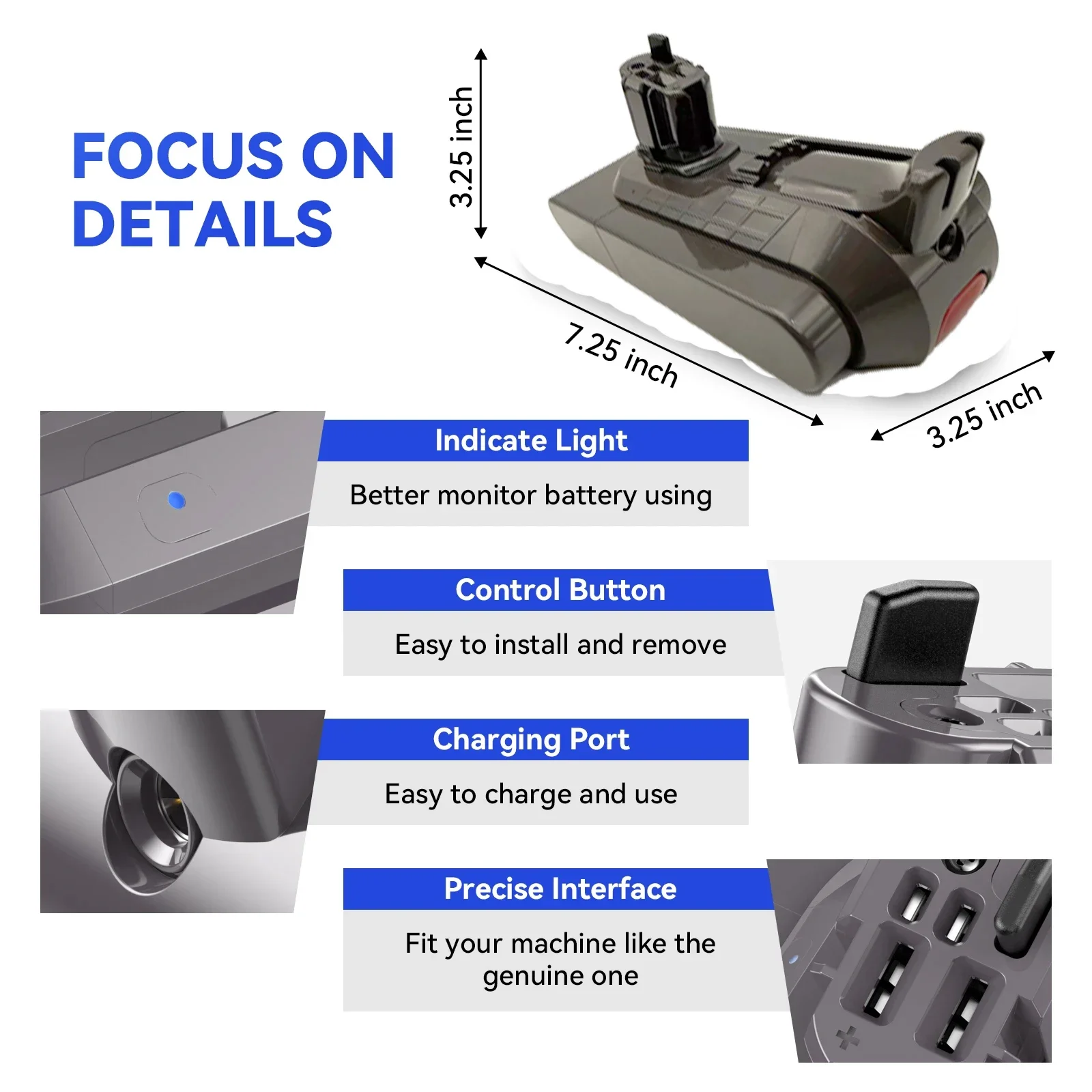 For Dyson V11/SV15,Li-ion Replacement Batteries Compatible with V15 and V11 Absolute,V11 Animal,V11 Fluffy Vacuum Cleaners
For Dyson V11/SV15,Li-ion Replacement Batteries Compatible with V15 and V11 Absolute,V11 Animal,V11 Fluffy Vacuum Cleaners