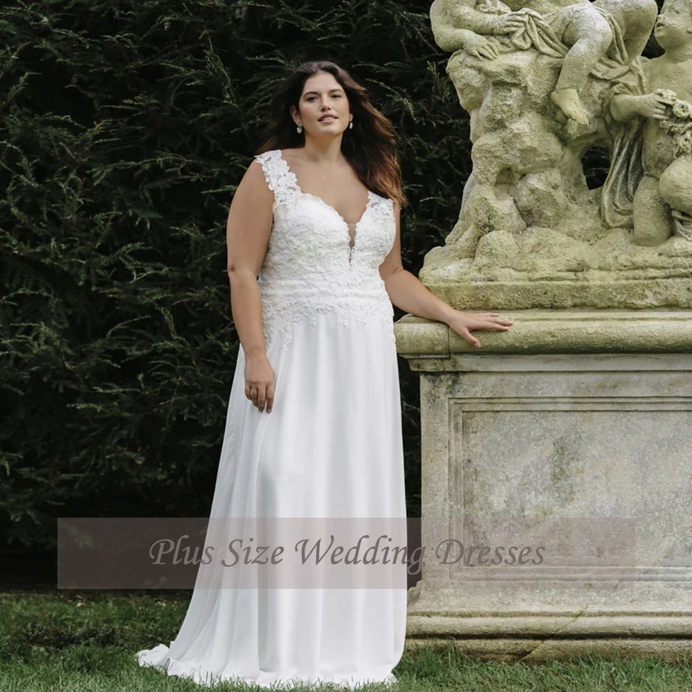 Classic A-Line Wedding Dresses Plus Size V Neck Sleeveless Bride Gowns Appliques Back Button Floor Length Robe De Mariee 2024
Classic A-Line Wedding Dresses Plus Size V Neck Sleeveless Bride Gowns Appliques Back Button Floor Length Robe De Mariee 2024