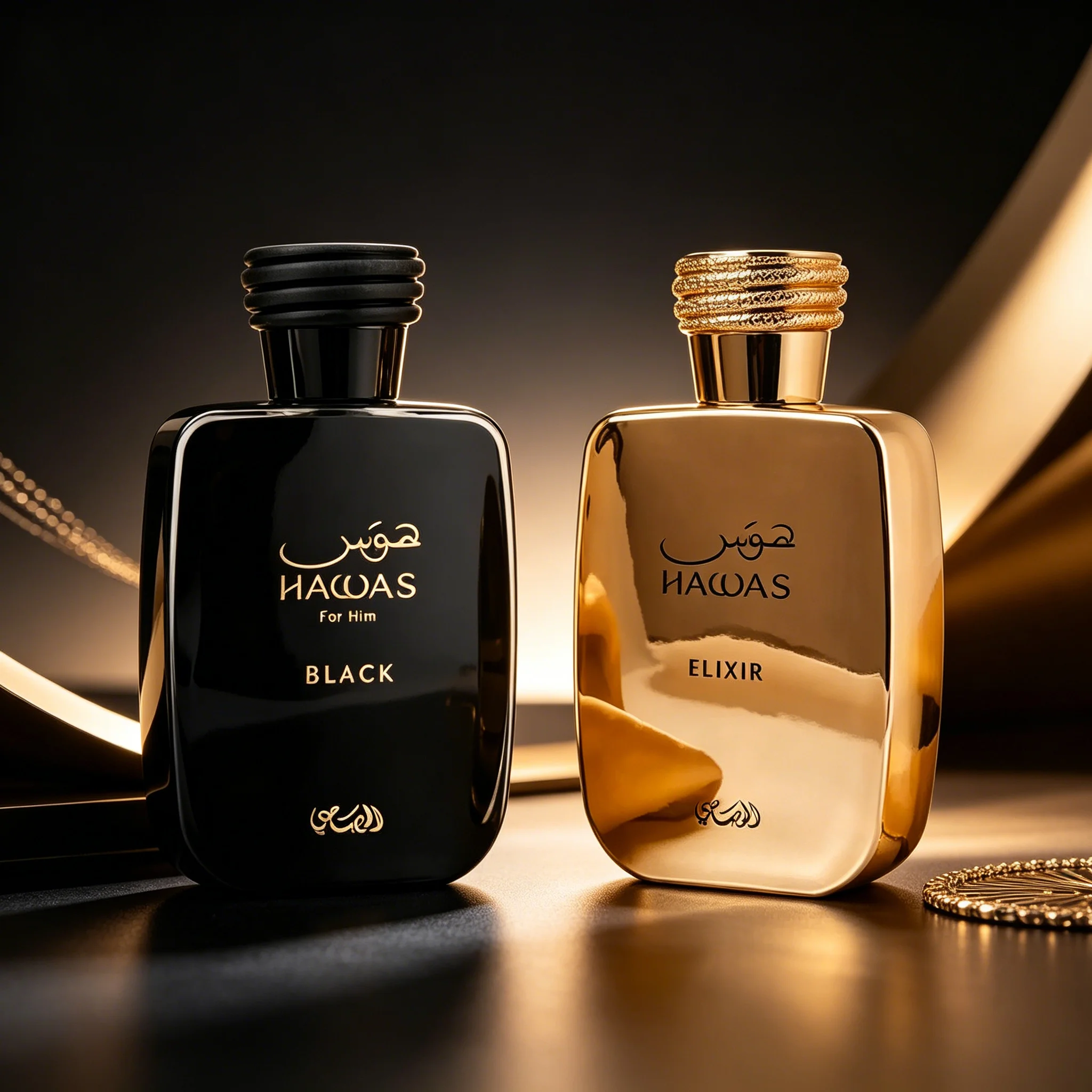 Hawas Duo Set: Elixir and Black Eau de Parfum | Oriental Vanilla & Aromatic Fruity Gift for Men and Women
Hawas Duo Set: Elixir and Black Eau de Parfum | Oriental Vanilla & Aromatic Fruity Gift for Men and Women