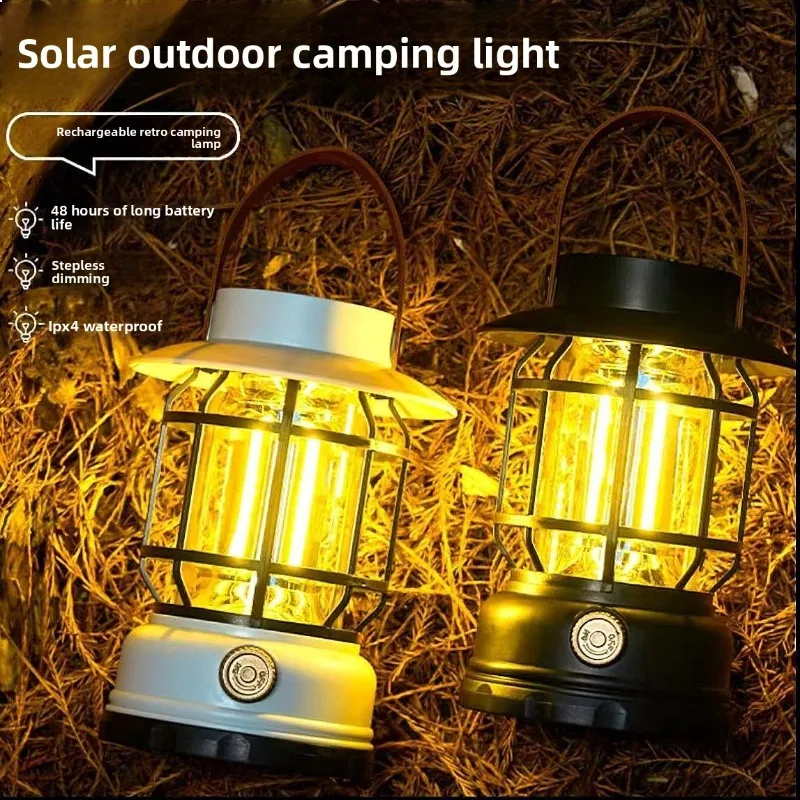 Camping Lantern Rechargeable Long Battery Life Retro Outdoor Tent Hanging Light Atmosphere
Camping Lantern Rechargeable Long Battery Life Retro Outdoor Tent Hanging Light Atmosphere
