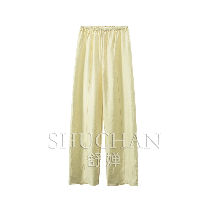 New Pants Women Thin Vinegar Fiber Pleated Texture High Waist Straight Wide Leg Pants Women's 9W46
New Pants Women Thin Vinegar Fiber Pleated Texture High Waist Straight Wide Leg Pants Women's 9W46