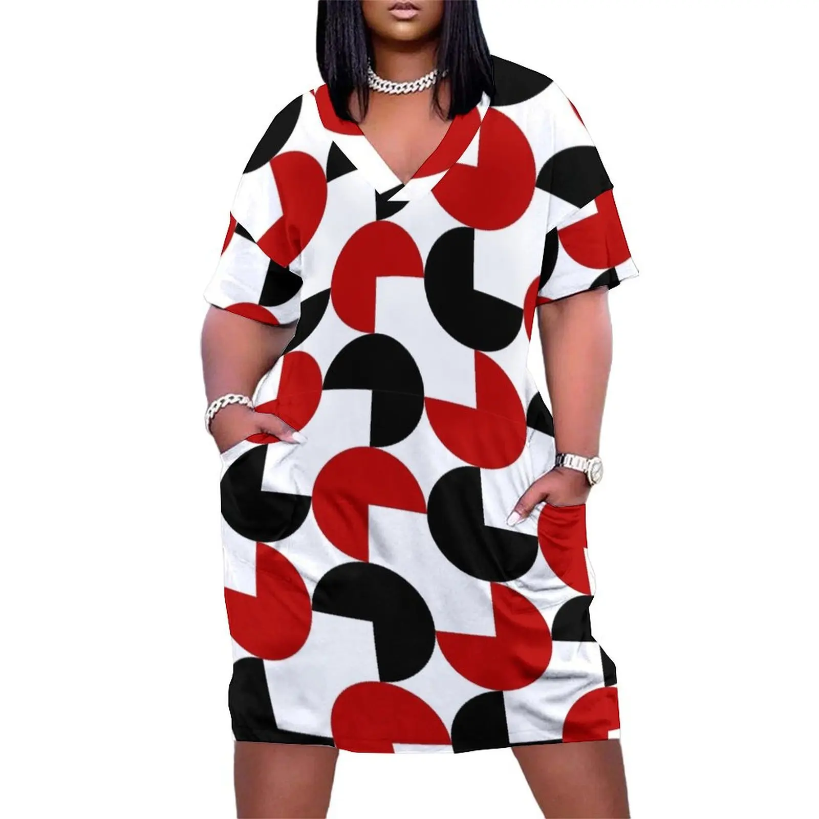 Geometric Retro Style Black Red White Loose Pocket Dress Party dresses clothes for women dresses summer
Geometric Retro Style Black Red White Loose Pocket Dress Party dresses clothes for women dresses summer