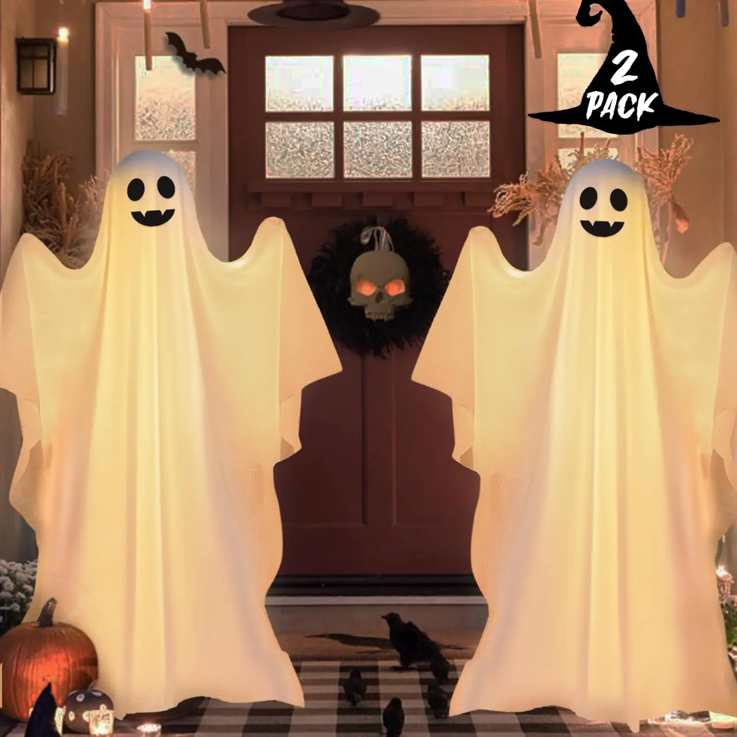 Halloween Decorations Outdoor - 2 Pack Large Light-Up Spooky Ghosts with 2 Modes LED Light - Scary Standing Ghosts Decor
Halloween Decorations Outdoor - 2 Pack Large Light-Up Spooky Ghosts with 2 Modes LED Light - Scary Standing Ghosts Decor