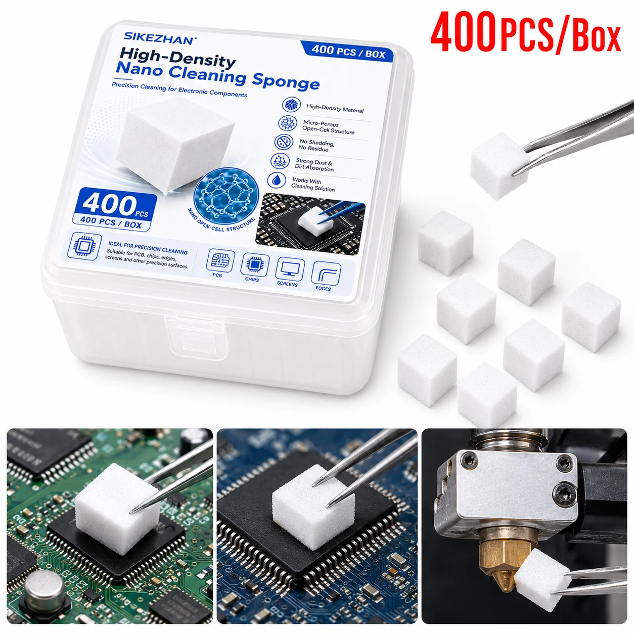 SIKEZHAN 400PCS LCD Screen Nano Cleaning Sponge No Residue Cellphone PCB Motherboard Back Glass Camera Dust Cleaning Tool
SIKEZHAN 400PCS LCD Screen Nano Cleaning Sponge No Residue Cellphone PCB Motherboard Back Glass Camera Dust Cleaning Tool