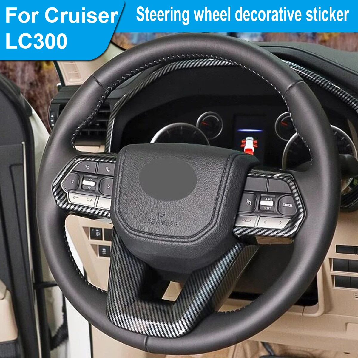 Suitable for Cooluze Lc300, Steering Wheel Decorative Sticker, Interior Decorative Patch, Abs Material, Non-Destructive Installation, Interior Decoration Accessories
Suitable for Cooluze Lc300, Steering Wheel Decorative Sticker, Interior Decorative Patch, Abs Material, Non-Destructive Installation, Interior Decoration Accessories