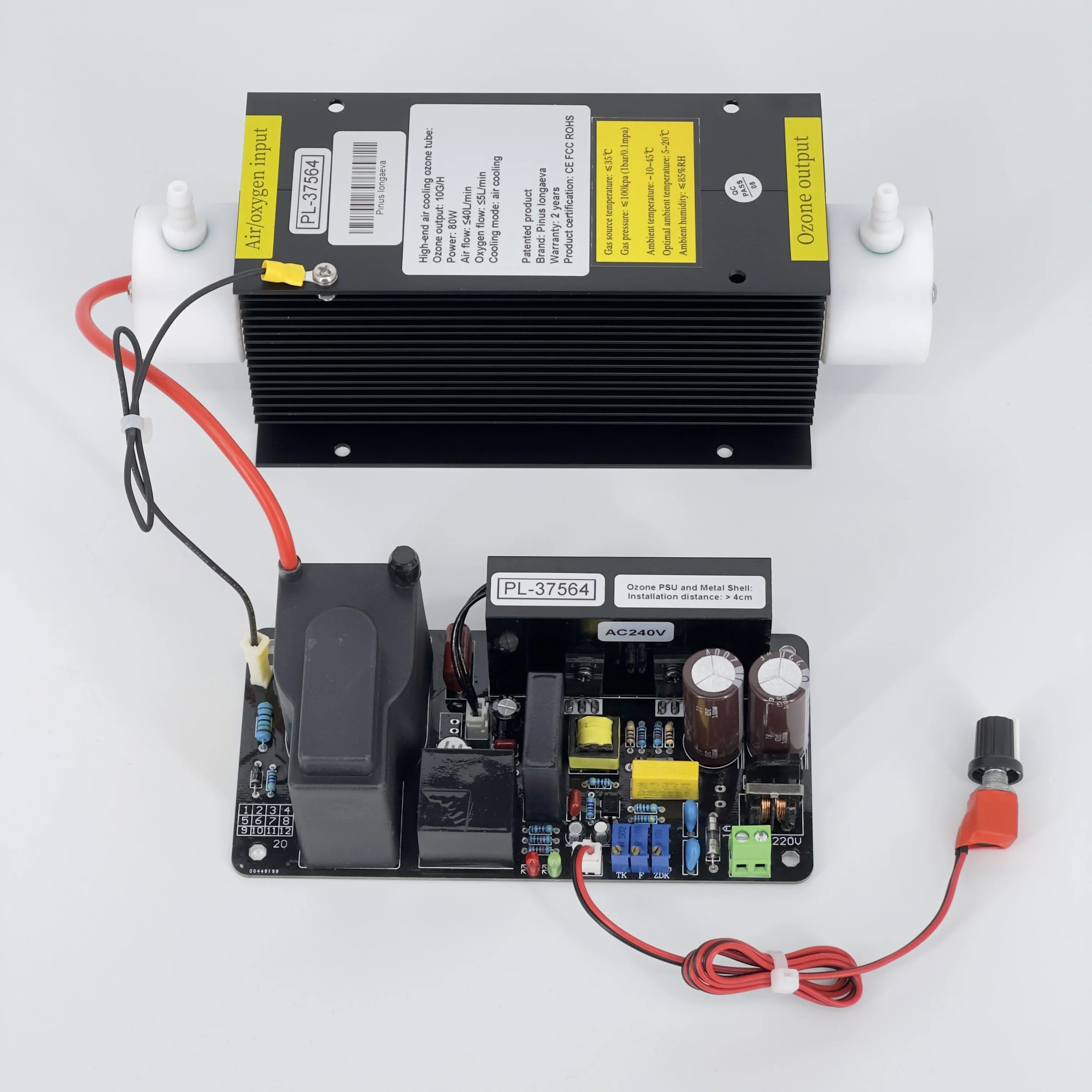 High-end 0-10g/h Quartz Tube air Cooling Adjustable Ozone Generator Kit for drinking water disinfection
High-end 0-10g/h Quartz Tube air Cooling Adjustable Ozone Generator Kit for drinking water disinfection