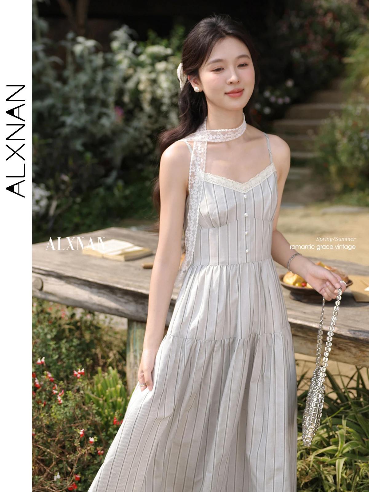 ALXNAN Women's Striped Dress Long Elegant Holiday Party Dress 2025 Summer A-line V-neck Lace Design Casual Clothing QYM002493
ALXNAN Women's Striped Dress Long Elegant Holiday Party Dress 2025 Summer A-line V-neck Lace Design Casual Clothing QYM002493