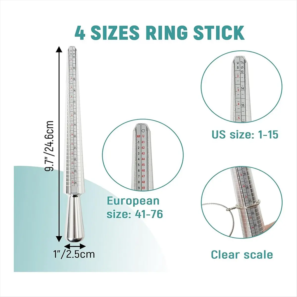 Ring Sizer Measuring Tool Ring Mandrel Rubber Jeweler's Mallet Hammer ring size measuring tool Aluminum alloy
Ring Sizer Measuring Tool Ring Mandrel Rubber Jeweler's Mallet Hammer ring size measuring tool Aluminum alloy