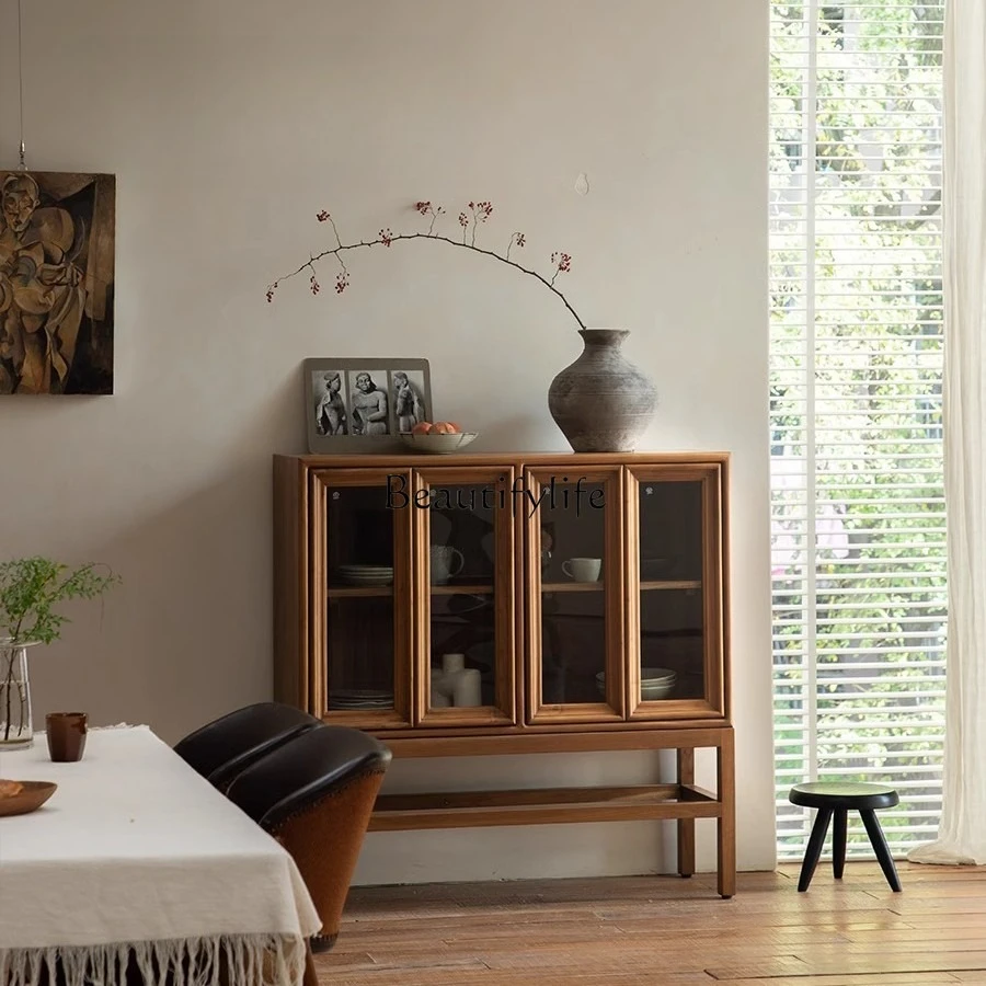 Medieval simple living room dining side cabinet solid wood book display cabinet display
Medieval simple living room dining side cabinet solid wood book display cabinet display