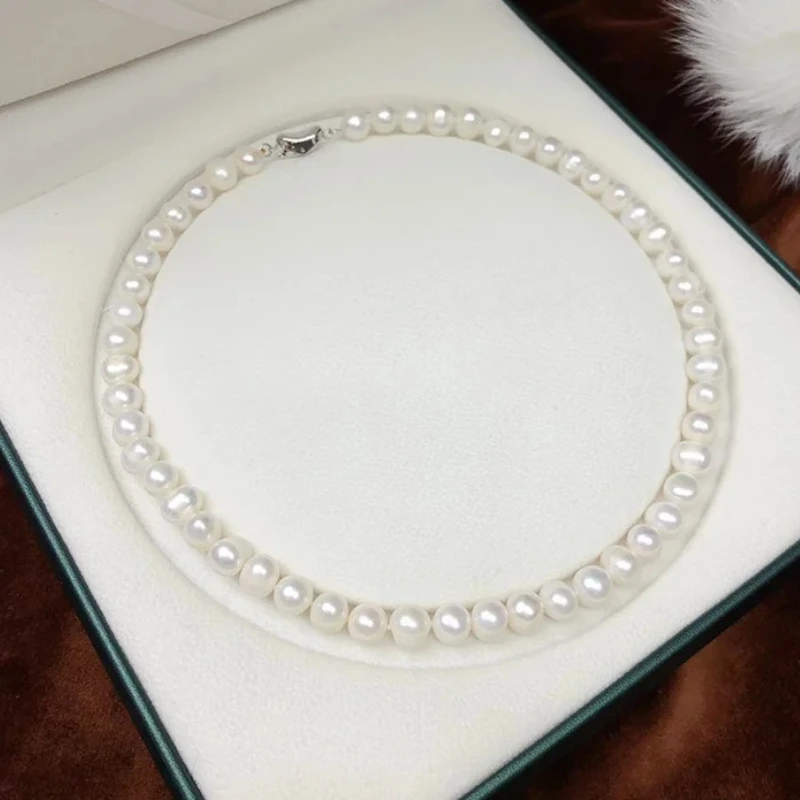 17"8-9mm Genuine Natural White Pearl Necklace Jewelry Sterling Silver 925
17"8-9mm Genuine Natural White Pearl Necklace Jewelry Sterling Silver 925