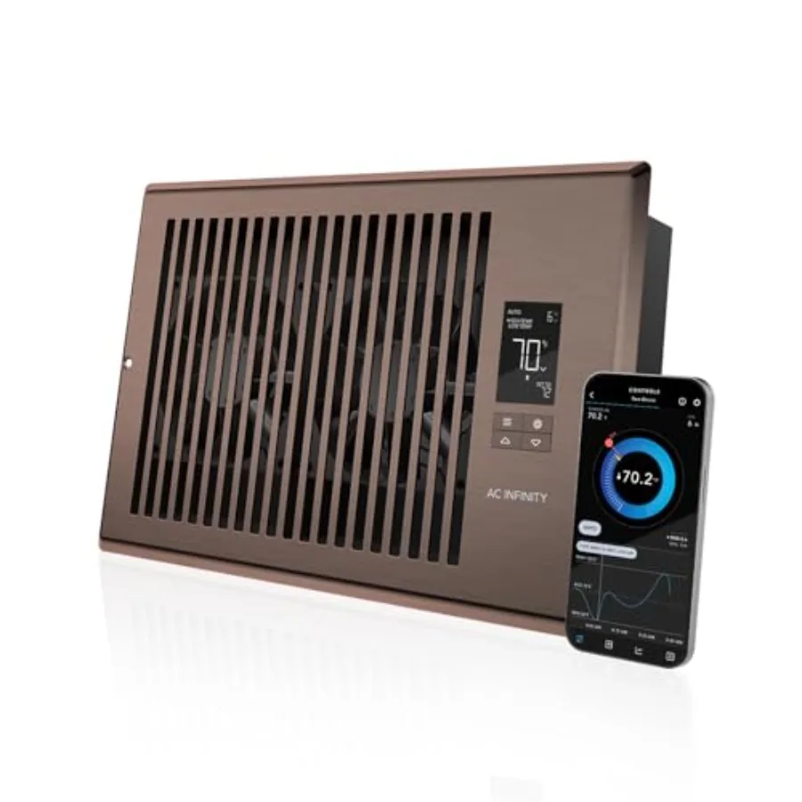 AIRTAP T6 Bronze Register Booster Fan for 6 x 10 Register Holes Improves Heating Cooling Vents Quiet 10-Speeds Bluetooth App Co
AIRTAP T6 Bronze Register Booster Fan for 6 x 10 Register Holes Improves Heating Cooling Vents Quiet 10-Speeds Bluetooth App Co