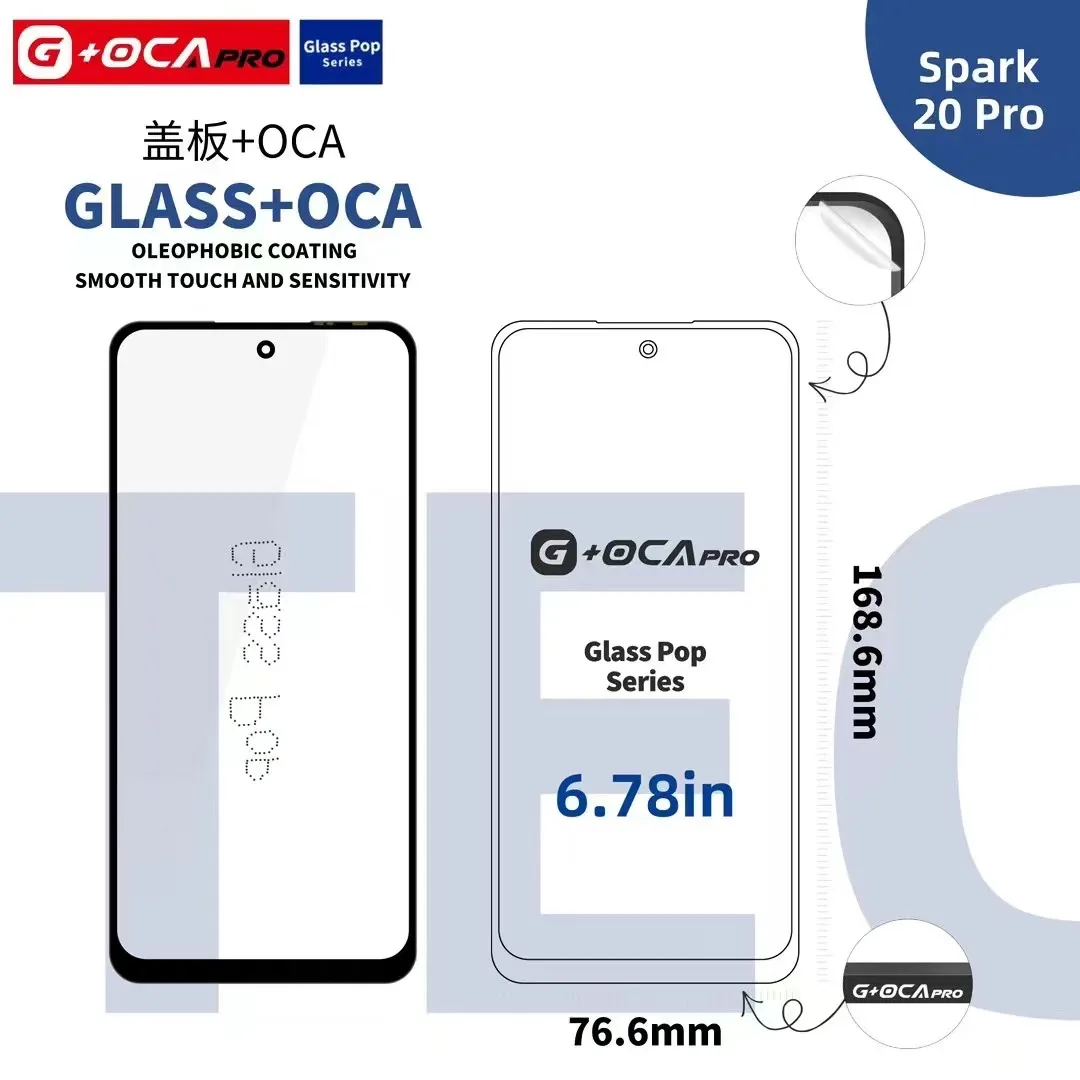 5 шт. G + OBAPRO переднее стекло, сенсорная панель с OCA для Tecno Spark GO-2019 2022 2023 GO Plus 3 4 5 6 pro Air 7 7T 8 8C 8P 8Pro
5 шт. G + OBAPRO переднее стекло, сенсорная панель с OCA для Tecno Spark GO-2019 2022 2023 GO Plus 3 4 5 6 pro Air 7 7T 8 8C 8P 8Pro