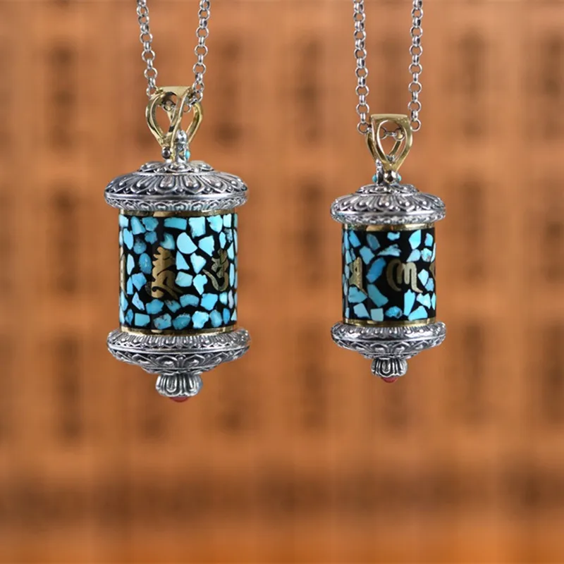 Uglyless 2Sizes Spinning Prayer Wheel Rings for Women Tibetan Buddhists Jewelry Sets Exotic Turquoise Pendants 6 Words Mantra
Uglyless 2Sizes Spinning Prayer Wheel Rings for Women Tibetan Buddhists Jewelry Sets Exotic Turquoise Pendants 6 Words Mantra