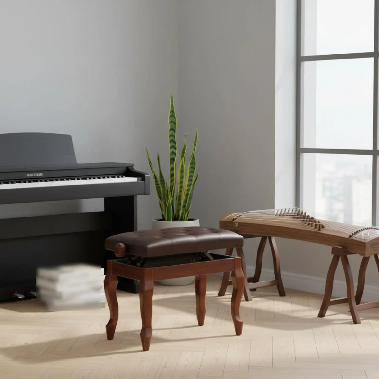 Adjustable Piano Bench Sturdy Wood Frame Height Adjustable Piano Stool Upholstered Keyboard Stool Robust-Duty Musical Furniture
Adjustable Piano Bench Sturdy Wood Frame Height Adjustable Piano Stool Upholstered Keyboard Stool Robust-Duty Musical Furniture