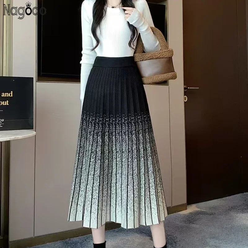 Winter Thick Women's Pleated Skirts High Waist Gradient A-line Knitted Skirt Elasticated Waist Warm women Dress N1124-2
Winter Thick Women's Pleated Skirts High Waist Gradient A-line Knitted Skirt Elasticated Waist Warm women Dress N1124-2