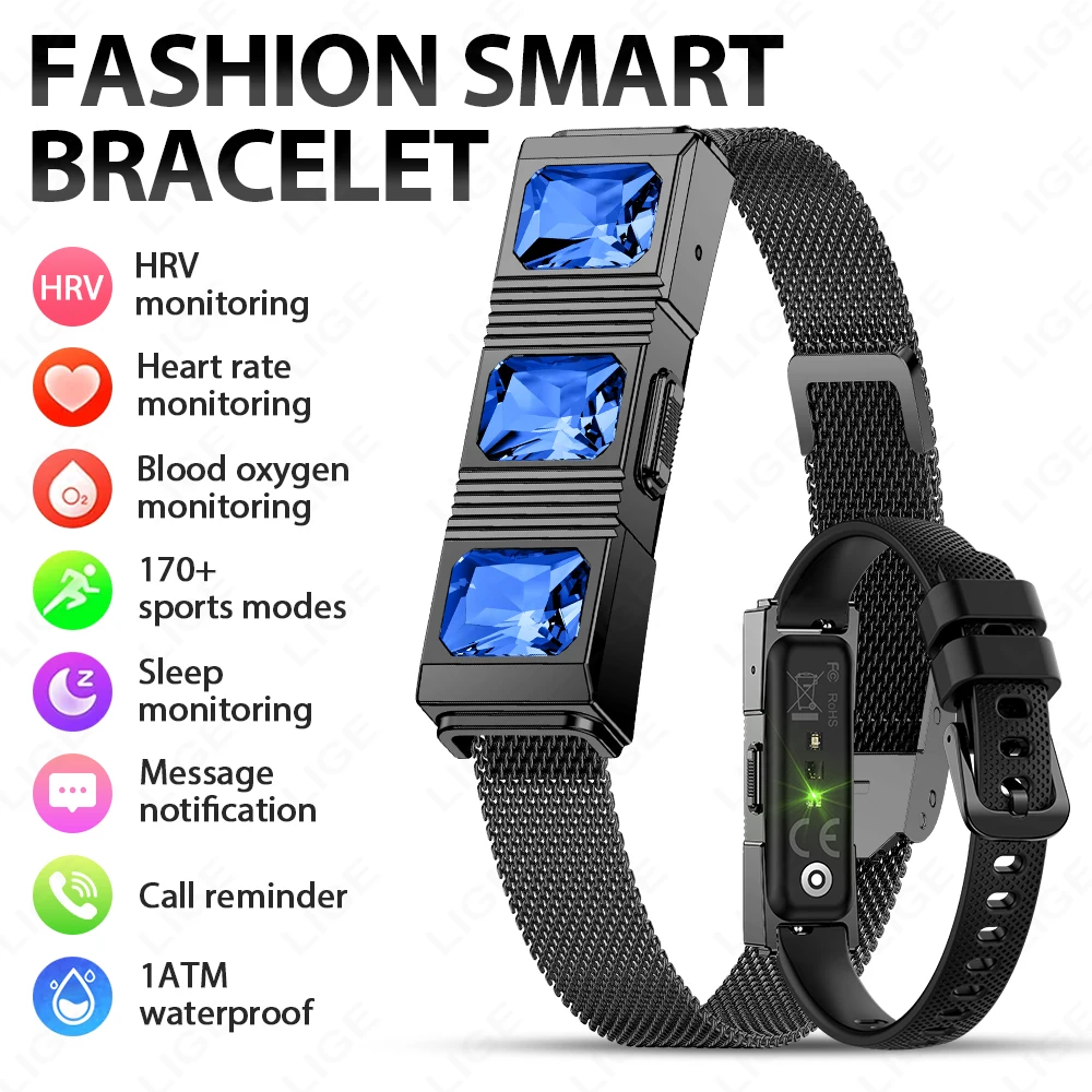 Модный умный браслет с камнями-стразами, трекер здоровья, монитор сна и сердечного ритма, спортивный браслет, умные часы, водонепроницаемость 1ATM, для Android и IOS
Модный умный браслет с камнями-стразами, трекер здоровья, монитор сна и сердечного ритма, спортивный браслет, умные часы, водонепроницаемость 1ATM, для Android и IOS