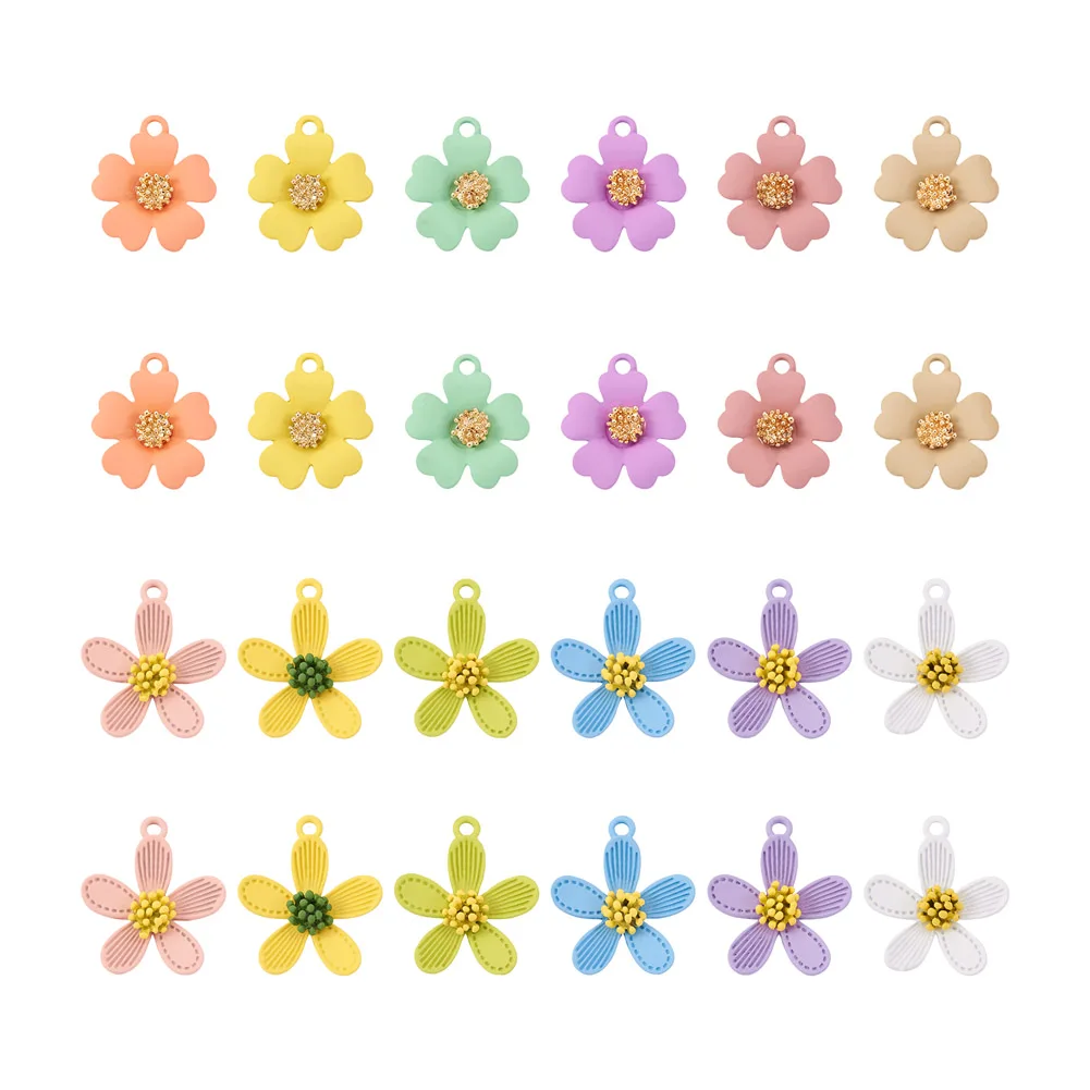 48Pcs Spray Painted Flower Charms Mixed Color Zinc Alloy Pendants for DIY Earrings Jewelry Making Accessories
48Pcs Spray Painted Flower Charms Mixed Color Zinc Alloy Pendants for DIY Earrings Jewelry Making Accessories