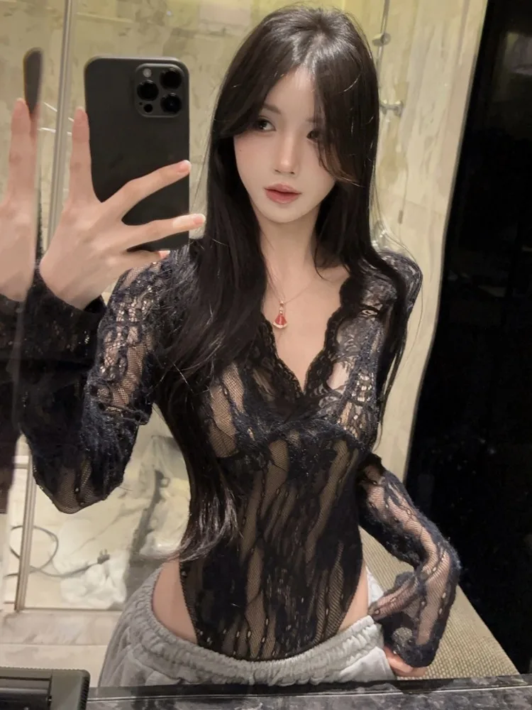 Sexy Lace Trim Bell Sve Bodycon Thin Low Cut Transparent Breathable Spring Ci Walk Long Sve T-irt for Girls
Sexy Lace Trim Bell Sve Bodycon Thin Low Cut Transparent Breathable Spring Ci Walk Long Sve T-irt for Girls