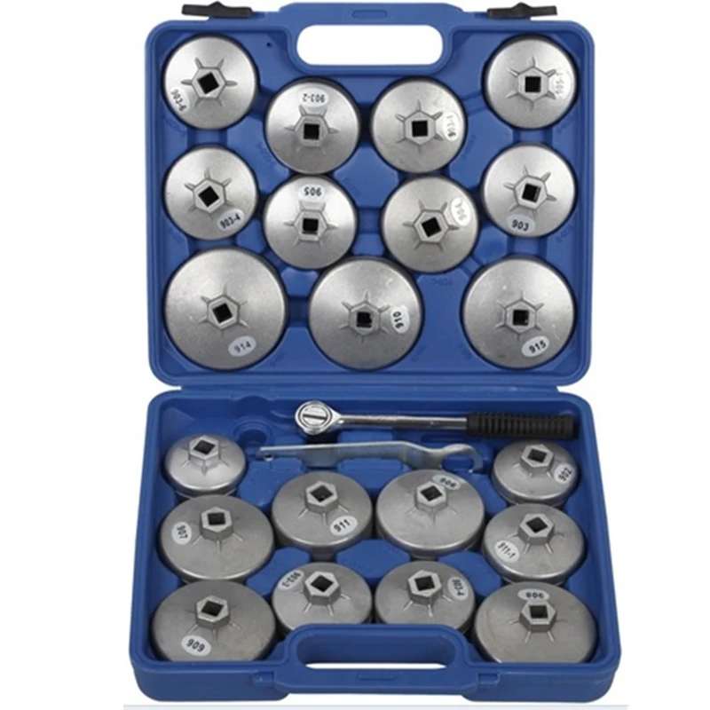 23pcs Set Aluminum Auto Oil Filter Wrench Kit Cap Type Oil Filter Wrench Set Car Filters Spanner Vehicle Repair Tools
23pcs Set Aluminum Auto Oil Filter Wrench Kit Cap Type Oil Filter Wrench Set Car Filters Spanner Vehicle Repair Tools