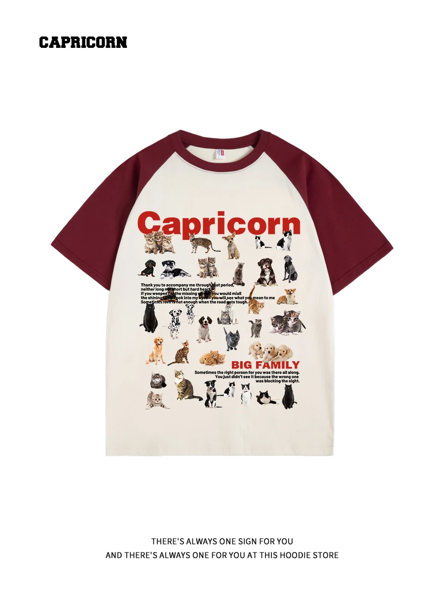 Capricorn American Cartoon Cute Animal Half Sleeve Women's T-shirt Shoulder Insert Design Cotton Pure Summer Fashion Top
Capricorn American Cartoon Cute Animal Half Sleeve Women's T-shirt Shoulder Insert Design Cotton Pure Summer Fashion Top