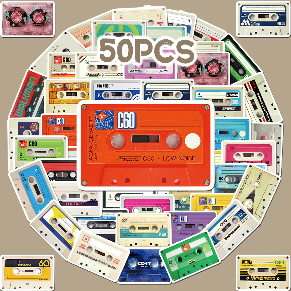 50pcs vintage tape themed decorative stickers for New Year gift party decors Back to school laptop cellphone case skateboard
50pcs vintage tape themed decorative stickers for New Year gift party decors Back to school laptop cellphone case skateboard