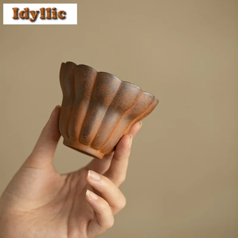 130ml Coarse Pottery Teacup Zen Tea Bowl Set Of Cups Tea-tasting Meditation Cup Jianzhan Master Cups Drinkware Accessories Craft
130ml Coarse Pottery Teacup Zen Tea Bowl Set Of Cups Tea-tasting Meditation Cup Jianzhan Master Cups Drinkware Accessories Craft