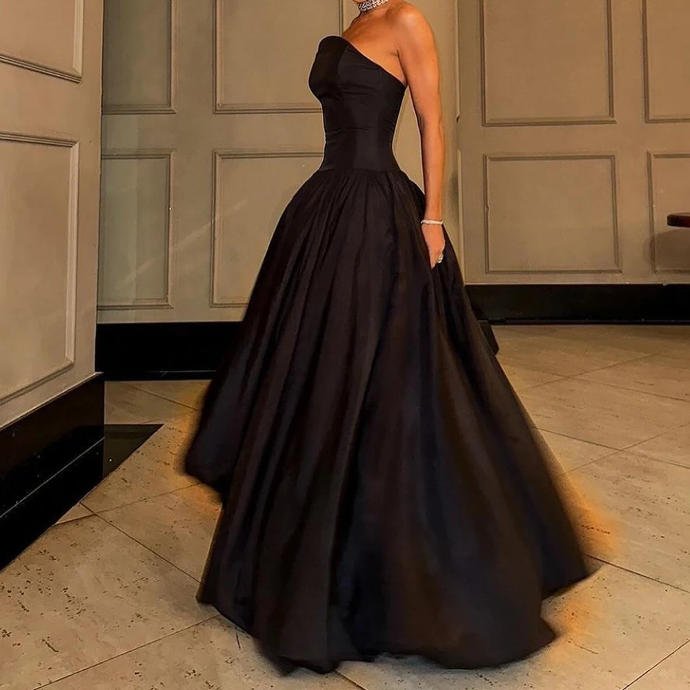 Customized Exquisite Scalloped Front Slit A-Line Evening Dresses Graceful Black Satin Pleats Custom Size Party Gowns vestidos de
Customized Exquisite Scalloped Front Slit A-Line Evening Dresses Graceful Black Satin Pleats Custom Size Party Gowns vestidos de