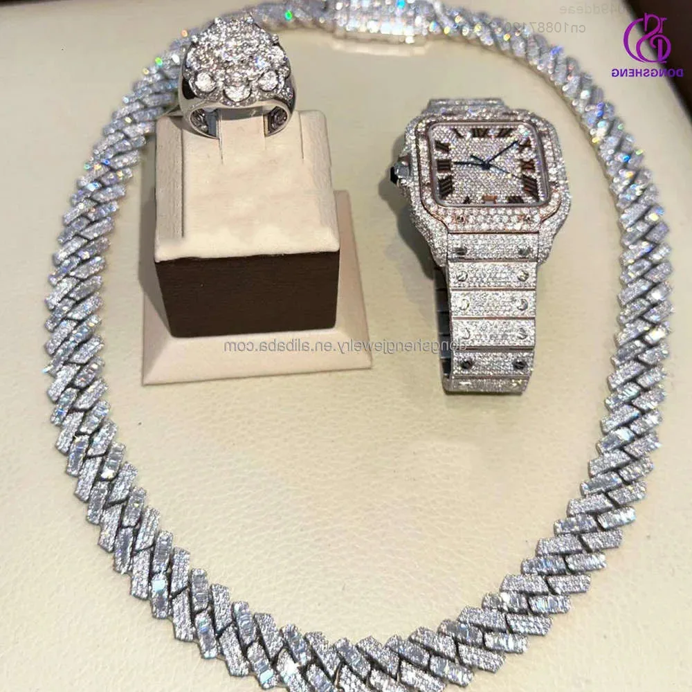 15mm 18mm Hip Hop Jewelry High Quality 925 Silver Cuban Necklace d Vvs Iced Out Moissanite Cuban Link Chain for Mens
15mm 18mm Hip Hop Jewelry High Quality 925 Silver Cuban Necklace d Vvs Iced Out Moissanite Cuban Link Chain for Mens