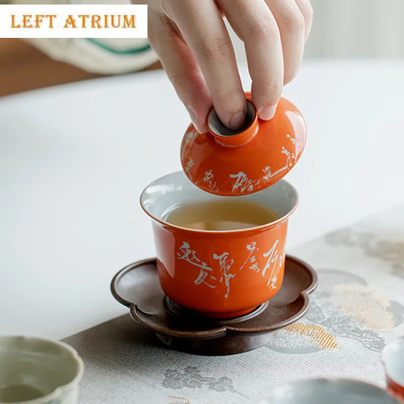 Pure Handwriting Ceramic Tea Tureen Teacup Small Capacity Handmade Porcelain Gaiwan Tea Bowl Beauty Tea Infuser Chinese Teaware
Pure Handwriting Ceramic Tea Tureen Teacup Small Capacity Handmade Porcelain Gaiwan Tea Bowl Beauty Tea Infuser Chinese Teaware