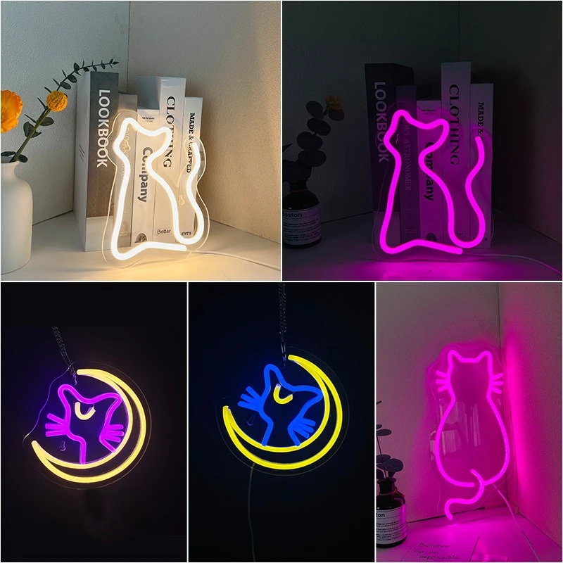 Glowing Cat - Shaped Acrylic Neon LED Light Sign, Indoor LED Decorative Light for Room
Glowing Cat - Shaped Acrylic Neon LED Light Sign, Indoor LED Decorative Light for Room
