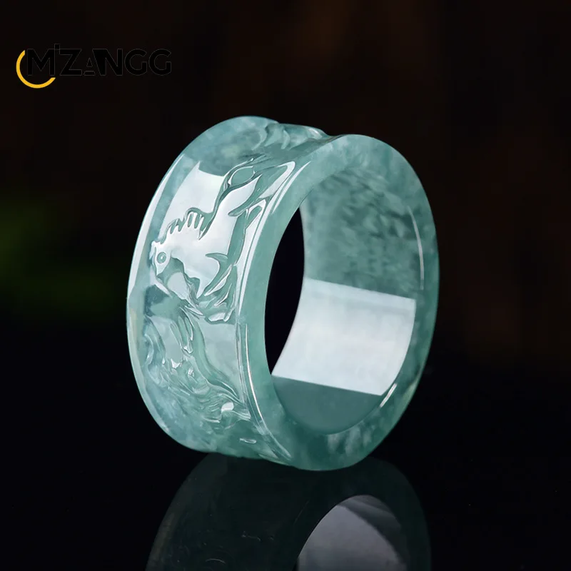 Natural Jadeite A Grade Blue Water Dragon Horse Spirit Ring Luxury Charm Fashionable Lucky Amulet Gift for Men and Women
Natural Jadeite A Grade Blue Water Dragon Horse Spirit Ring Luxury Charm Fashionable Lucky Amulet Gift for Men and Women