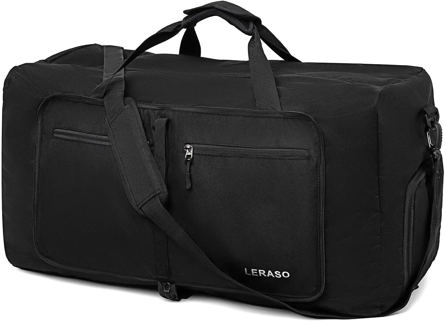 65L Foldable Duffle Bag with Shoe Compartment - Large Travel Duffel Bag for Men & Women, Packable Weekend Bag with Trolley Sleeve, Water-Resistant & Lightweight Gym Bag for Travel, Sports (Black)
65L Foldable Duffle Bag with Shoe Compartment - Large Travel Duffel Bag for Men & Women, Packable Weekend Bag with Trolley Sleeve, Water-Resistant & Lightweight Gym Bag for Travel, Sports (Black)