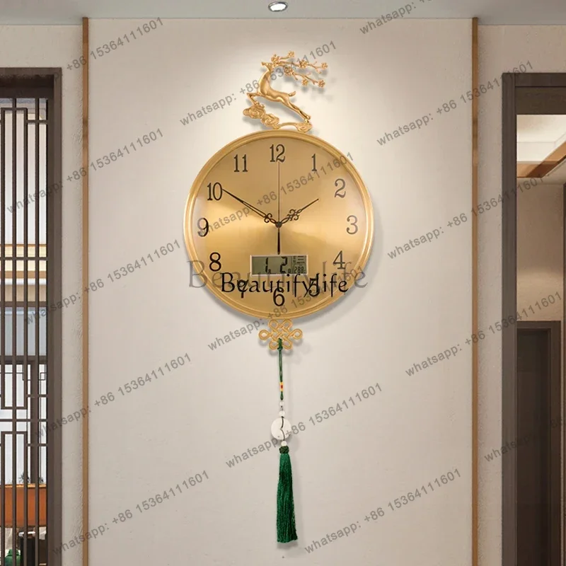 55Chinese-style Chinese knot jade pendant perpetual calendar clock wall clock living room dining room
55Chinese-style Chinese knot jade pendant perpetual calendar clock wall clock living room dining room
