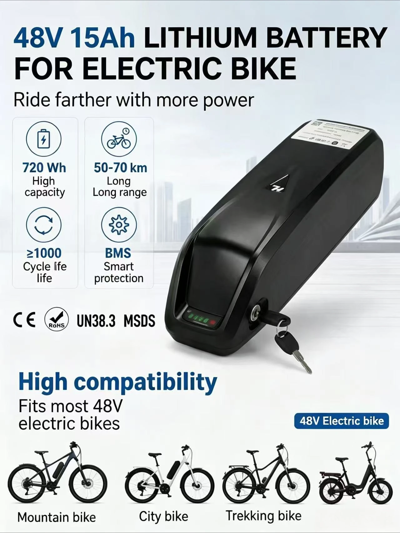 For Bafang BBS02 BBS03 BBSHD Motor +BMS Customizable Plug36V-48V Brand Original 15.6AH Hailong Battery-Real capacity, not false
For Bafang BBS02 BBS03 BBSHD Motor +BMS Customizable Plug36V-48V Brand Original 15.6AH Hailong Battery-Real capacity, not false