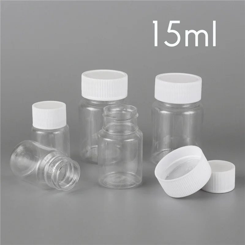 200Pcs Refillable Bottles 15Ml Plastic PET Clear Empty Seal Bottles Container With Screw Cap
200Pcs Refillable Bottles 15Ml Plastic PET Clear Empty Seal Bottles Container With Screw Cap