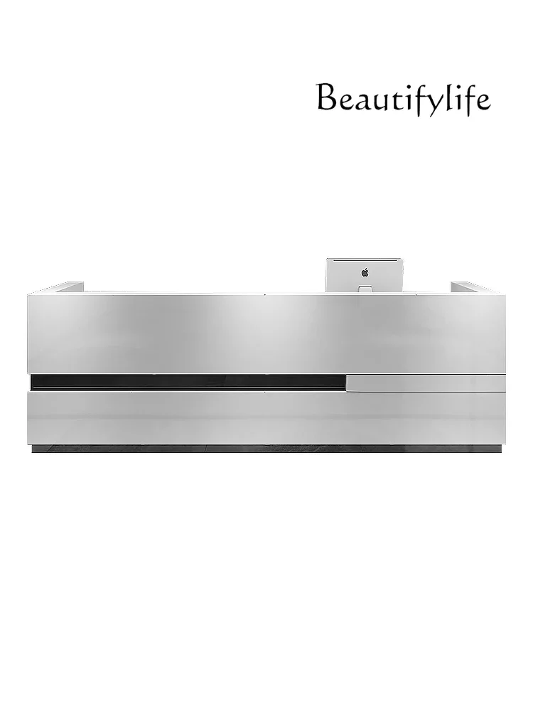 Front desk stylish and simple white paint company bar table consultation desk checkout page
Front desk stylish and simple white paint company bar table consultation desk checkout page