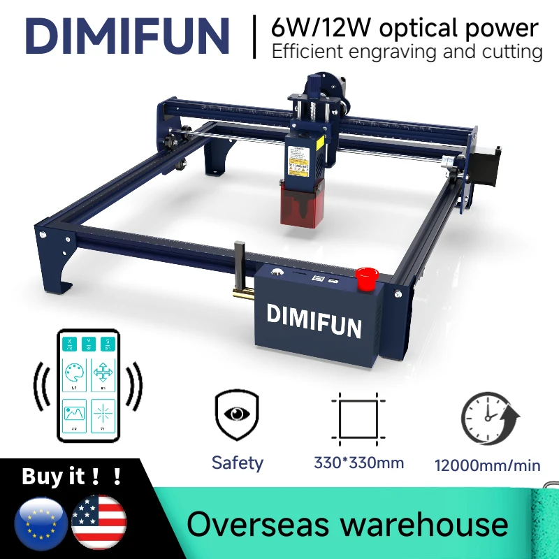 DIMIFUN DM6 лазерный гравер 6 Вт/12 Вт мощность Wi-Fi автономное управление DIY синий свет лазерный резак деревообрабатывающие инструменты диод CnC машина
DIMIFUN DM6 лазерный гравер 6 Вт/12 Вт мощность Wi-Fi автономное управление DIY синий свет лазерный резак деревообрабатывающие инструменты диод CnC машина
