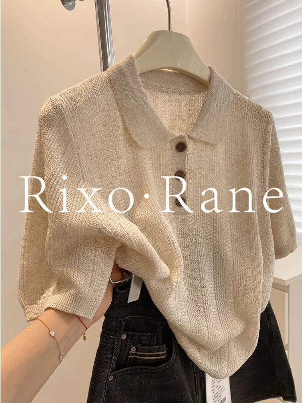 Overwhelmingly Good Looking Retro Neck Knitted Short Sleeve T-Shirt Loose Casual Summer Top Korean Style Commute Fashion
Overwhelmingly Good Looking Retro Neck Knitted Short Sleeve T-Shirt Loose Casual Summer Top Korean Style Commute Fashion