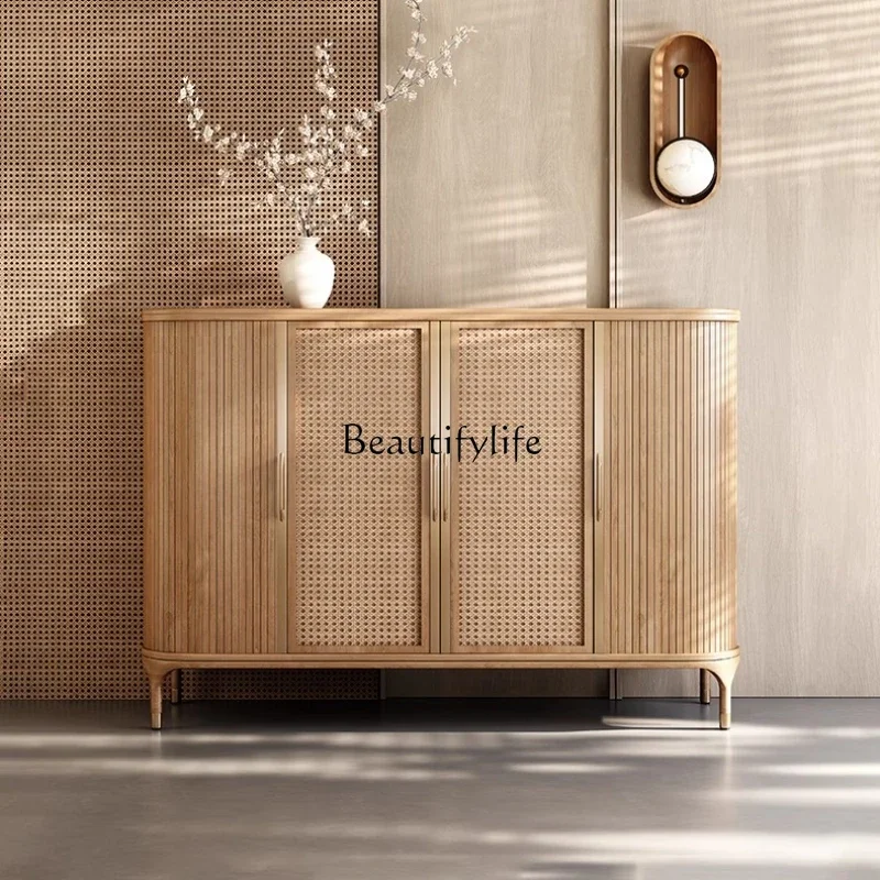 Ljy Retro rattan shoe cabinet medium antique solid wood storage home living room locker
Ljy Retro rattan shoe cabinet medium antique solid wood storage home living room locker