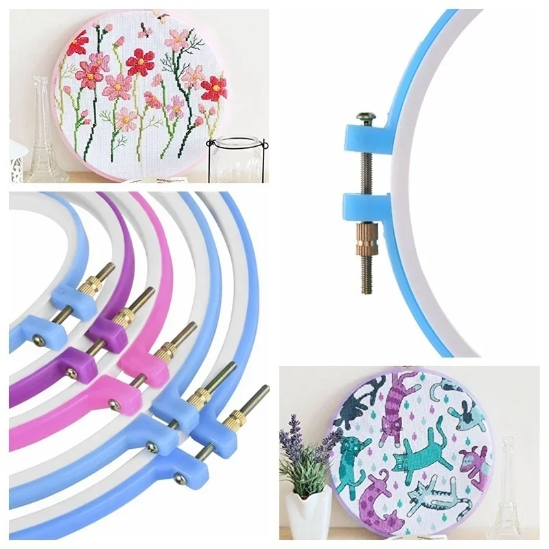 5PCS/lot Plastic Embroidery and Cross Stitch Hoop Set Embroidery Hoop Ring Frame Adjustable Sewing Tools
5PCS/lot Plastic Embroidery and Cross Stitch Hoop Set Embroidery Hoop Ring Frame Adjustable Sewing Tools