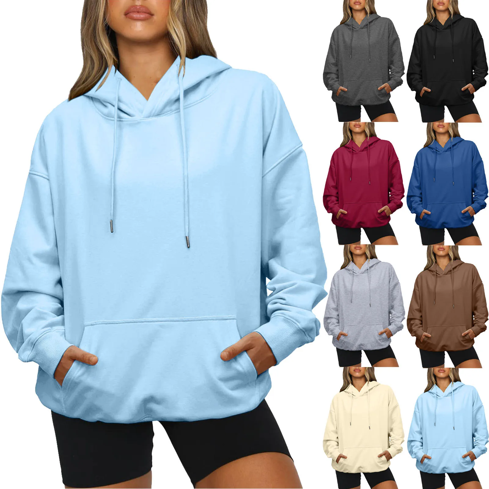 Womens Fashion Hoodies Sweatshirts Oversized Crewneck Long Sleeve Sweatshirts Casual Solid Kpop Hoodies Female Sweatshirt
Womens Fashion Hoodies Sweatshirts Oversized Crewneck Long Sleeve Sweatshirts Casual Solid Kpop Hoodies Female Sweatshirt